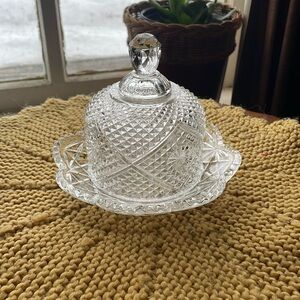 Avon Fostoria vintage domed butter dish
